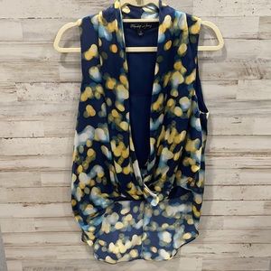 Elizabeth and James high low crossover silk top tunic size small